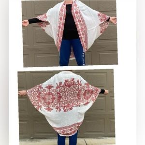 American Eagle Outfitters cover up open front ONE SIZE White and floral print